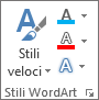 Gruppo Stili WordArt solo con le icone