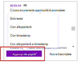 Aggiungi alla pagina
