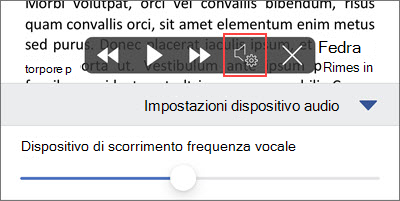 Aumentare o diminuire la velocità di lettura