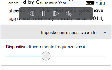 Dispositivo di scorrimento della velocità del parlato