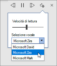 Leggi ad alta voce impostazioni audio