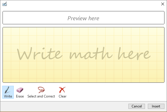 Riquadro Equazione a penna in Word