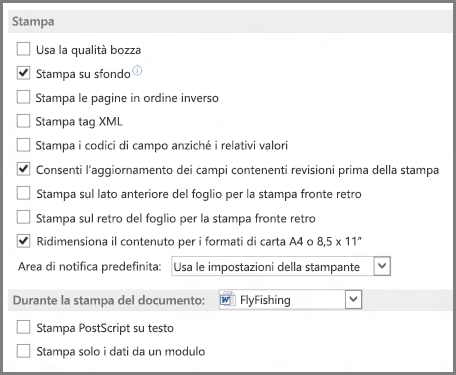 Word 2013 print options