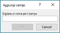 Usare la finestra di dialogo Aggiungi campo per aggiungere campi personalizzati all'elenco di stampa unione