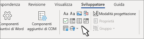 Scheda Sviluppatore che mostra i controlli di contenuto