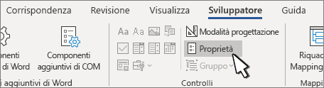 Pulsante Proprietà controlli