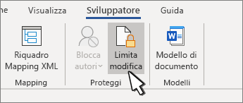 Pulsante Limita modifiche