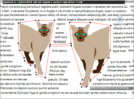 Modificare i punti a capo spostati