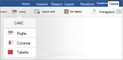 Eliminare colonne e righe