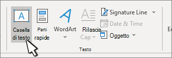 Pulsante Inserisci casella di testo