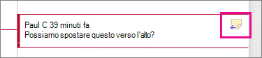 Icona Rispondi al commento evidenziata