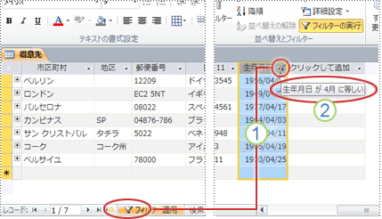 4 月でフィルター処理された BirthDate