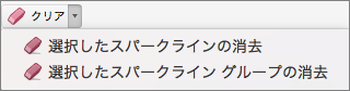 スパークラインをクリアするためのオプション
