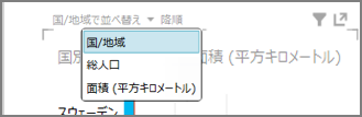 Power View の [並べ替え] とドロップダウン