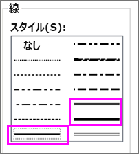 線のスタイル