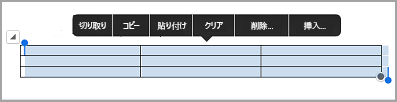 iPad の表のコマンド バー