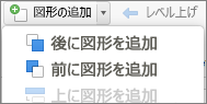 [前に図形を追加] または [後に図形を追加]