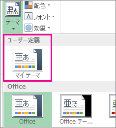 [テーマ] からアクセスしたユーザー設定のテーマ
