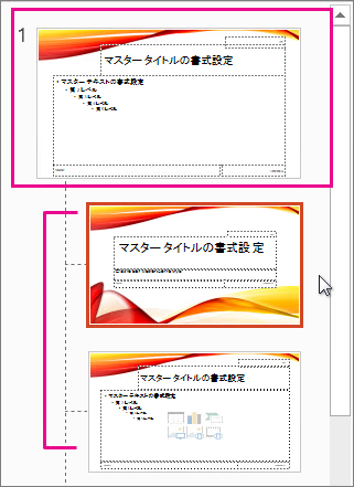 スライド マスターと 2 つのレイアウト