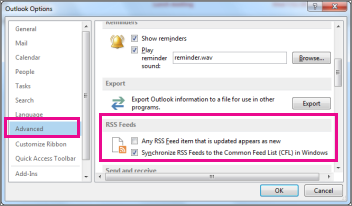 RSS フィードを同期する