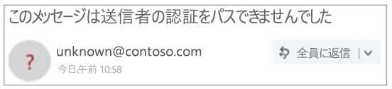Outlook で認証されていない送信者