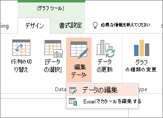 [データの編集] が選択されたグラフ ツール