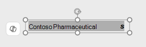 Contoso Pharmaceuticals というテキストを含むテキスト ボックス