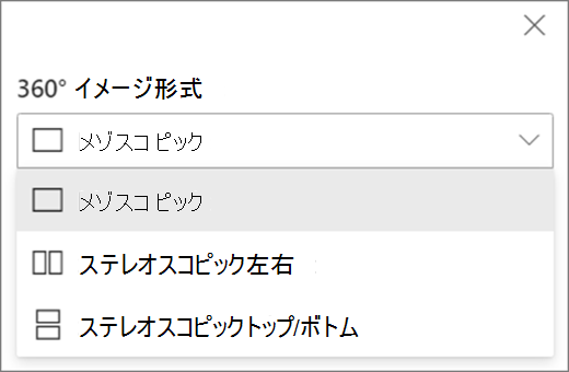 イメージ形式のオプション