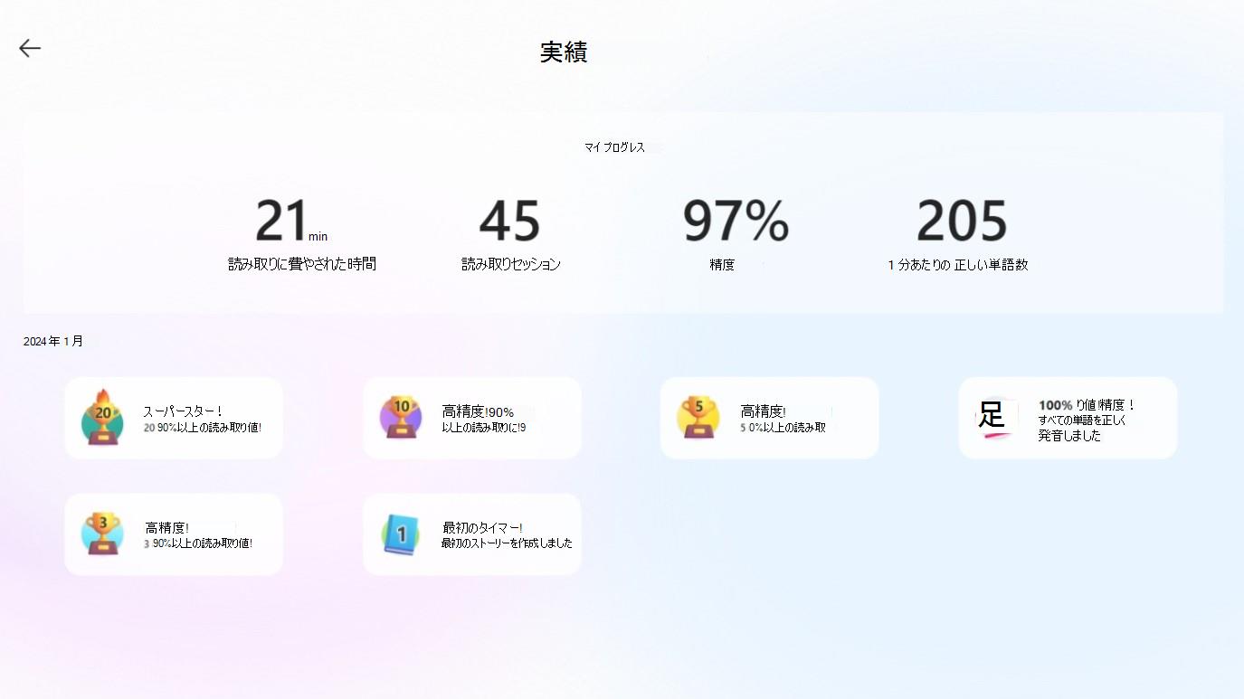 実績のスクリーンショット。