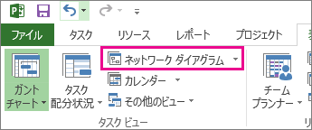 [ネットワーク ダイアグラム] をクリックして、ネットワーク ダイアグラム ビューを開く。