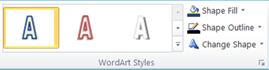 Publisher 2010 の [ワードアートのスタイル] グループ