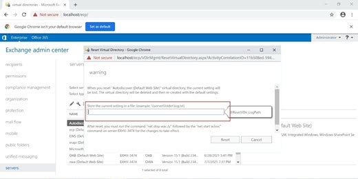 [Exchange 管理 センター] ウィンドウOffice 365スクリーンショット