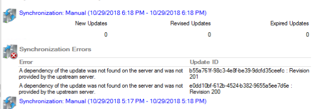 WSUS 同期が失敗する2