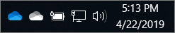 青と白の雲のアイコンが表示された OneDrive SyncClient