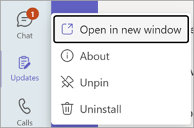 新しいウィンドウでUpdatesを開く
