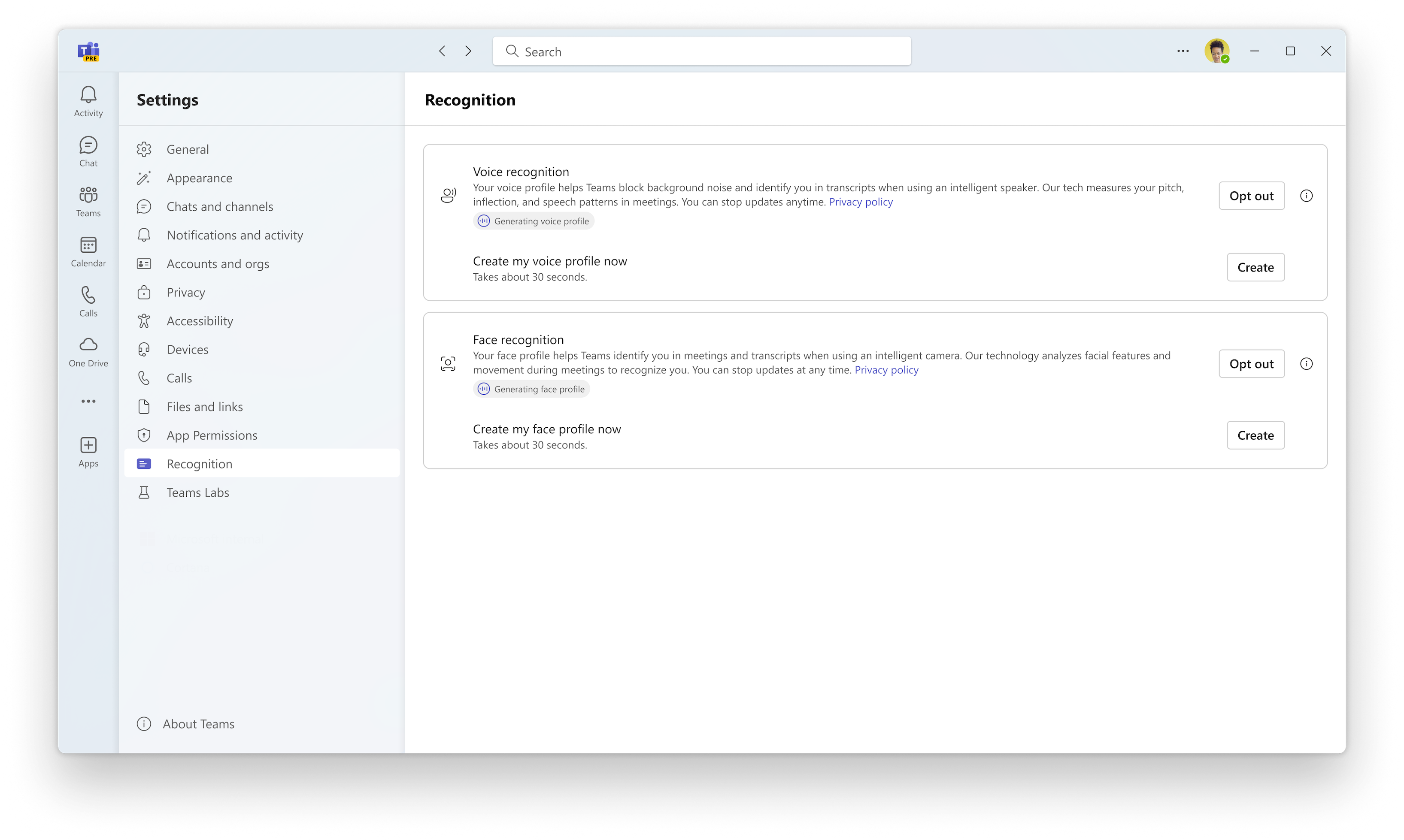 ユーザーがオプトインしました。ユーザーは自分のプロファイルを手動で作成するオプションを持つようになりました