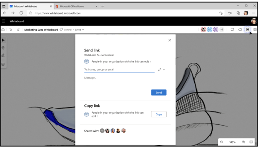Select the Share button in the upper right.