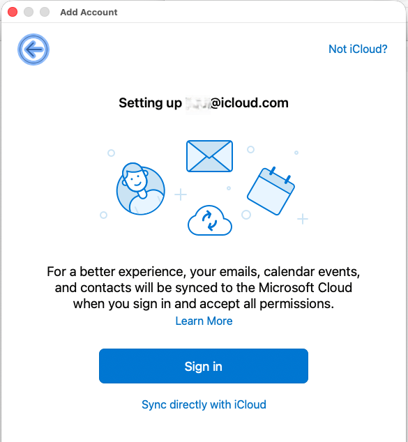 iCloud 予定表を Outlook for Mac_New_tab2 と同期する