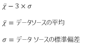 アンダーフロー ビンの数式オプション