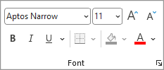Excel のリボンのイメージ
