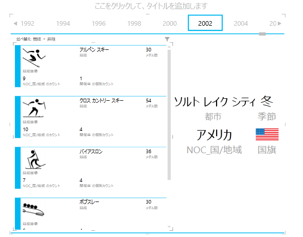 Power View でのタイルとのやり取り