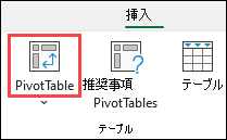 [ピボットテーブル] ボタン