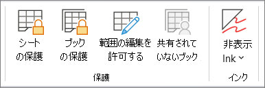 レビュー中のシートの保護