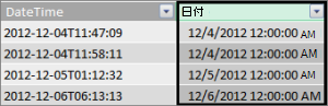 ファクト テーブルの Date 列