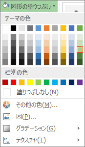 [図形の塗りつぶし] の色のオプション メニュー