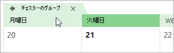 予定表ビューのグループ予定表のスクリーンショット