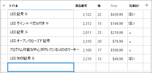 リストのクイック編集フォーム