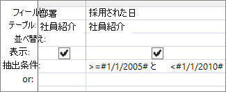 この日付の抽出条件は有効