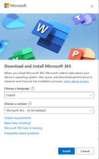 Microsoft 365 をダウンロードしてインストール