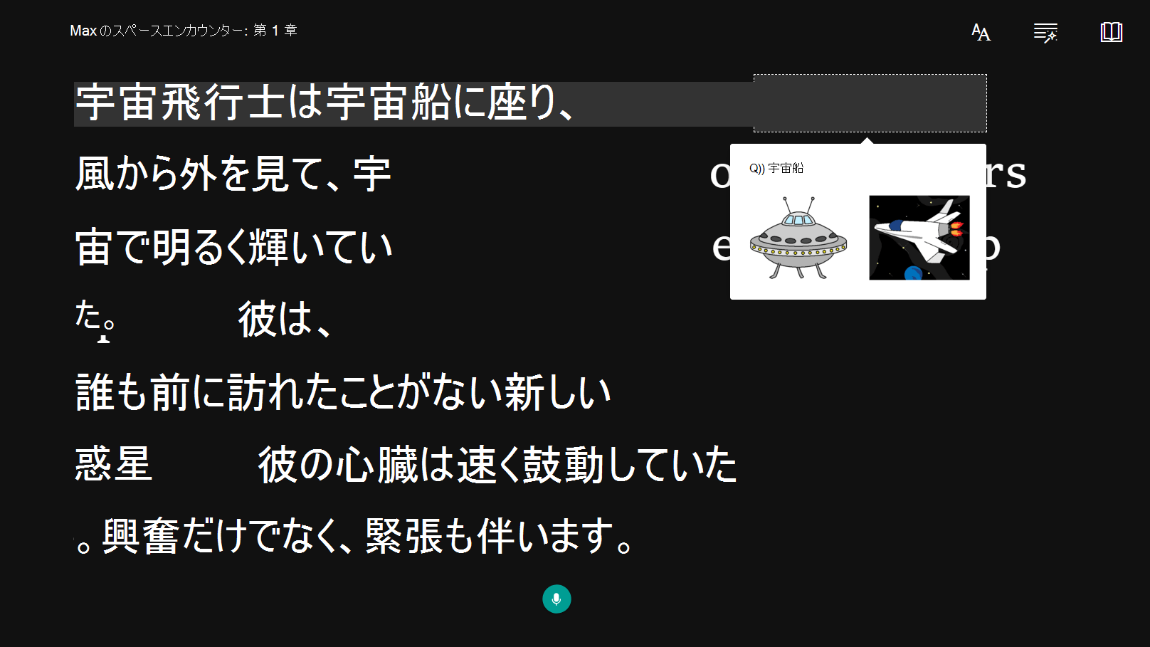 アクセシビリティ オプションのスクリーンショット。